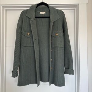 Women's Green Ribbed Jacket